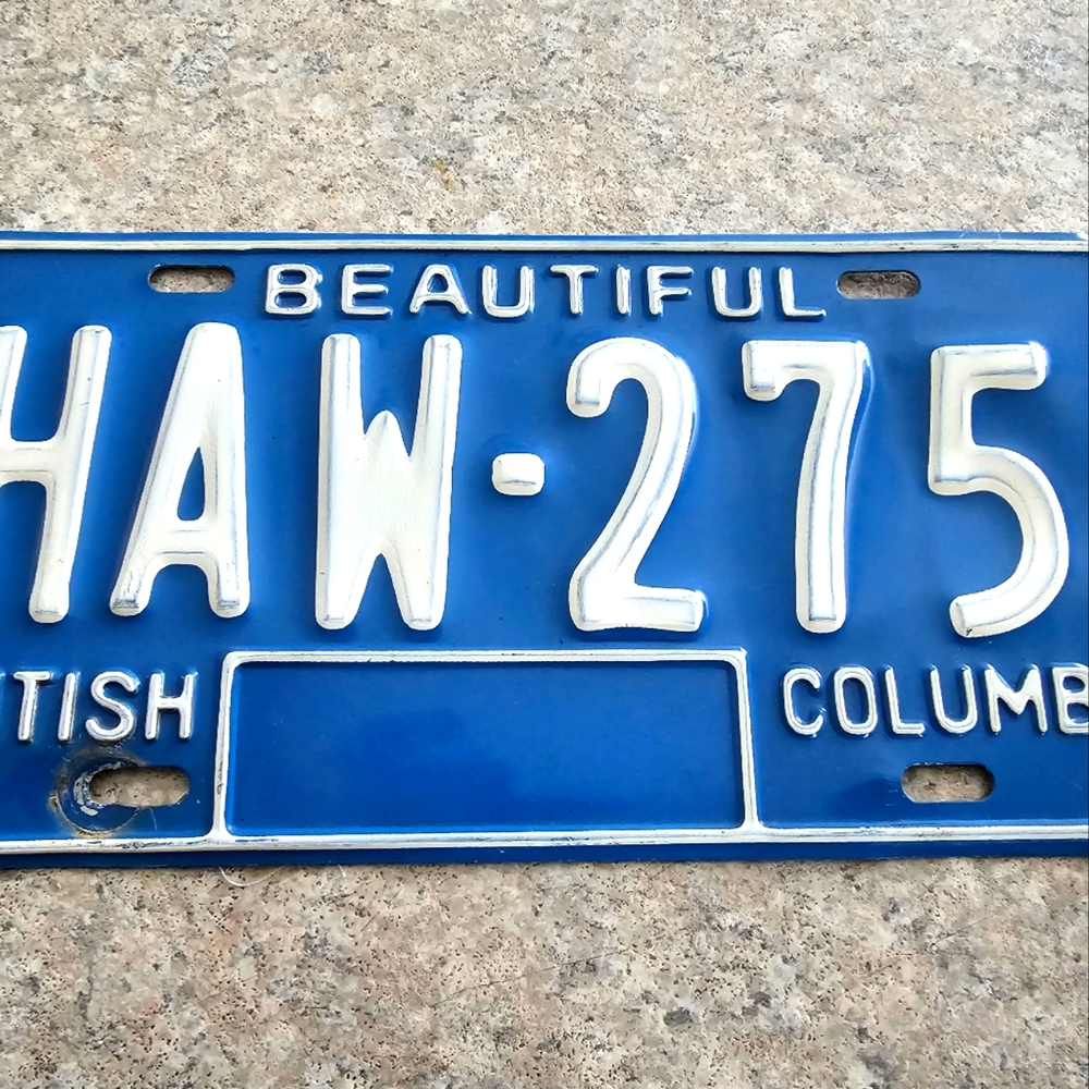 British Columbia license plate blue Beautiful British Columbia